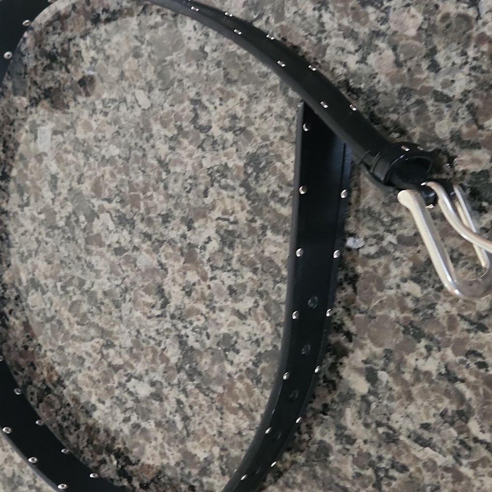 Black Leather Studded Belt Goth Rodeo Western Bikercore Grunge